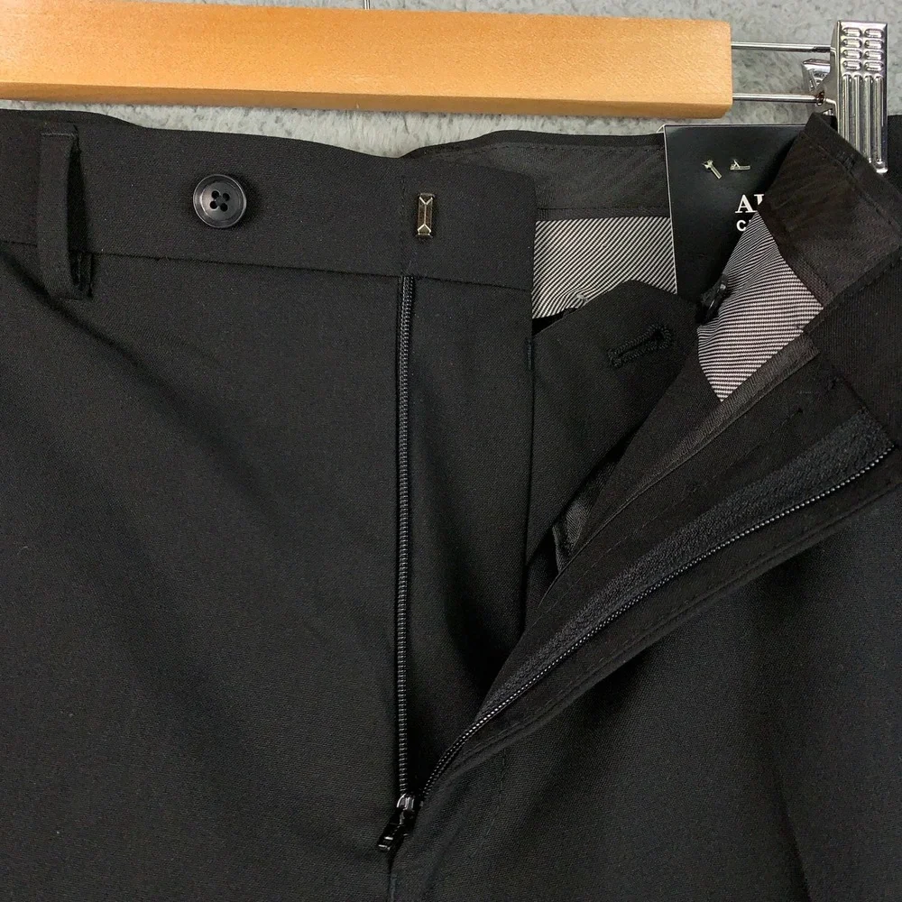 Alfani Performance Stretch Dress Pants Mens 38 x 30 Black Classic Fit Flat Front